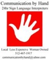 Communication by Hand - Austin Logo