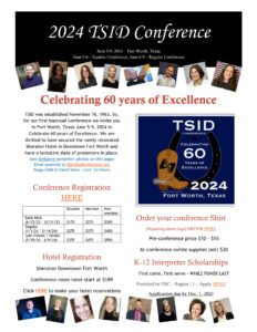 FLYER for TSID 2024 Conf Celebrating 60 years of Excellence